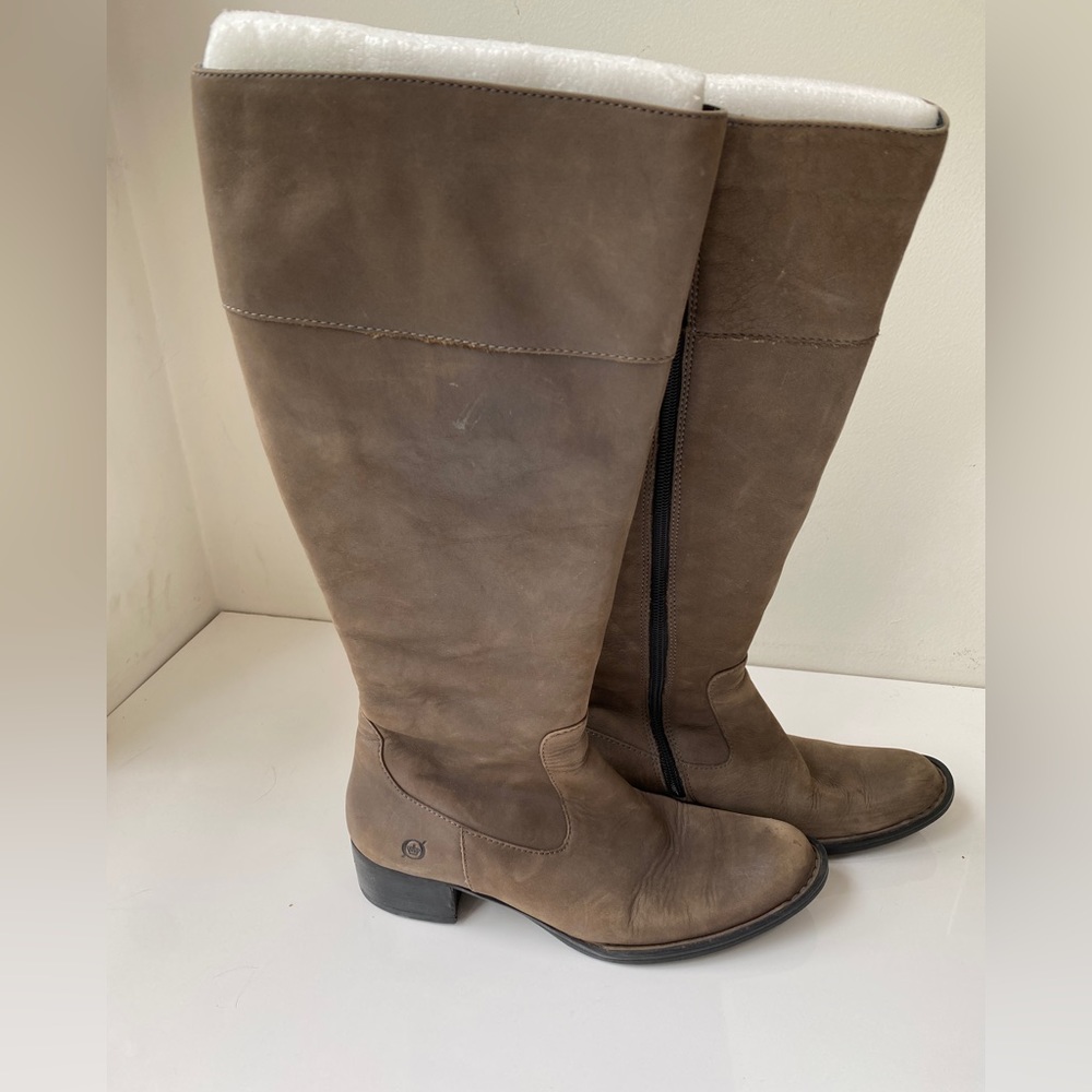 Born tall grey/taupe boots size 7